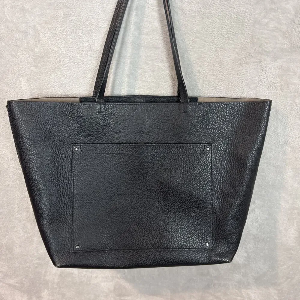 Rebecca Minkoff Black Pebbled Leather Tote Classic Carry all Capsule Purse